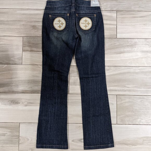 Touch NFL Steelers Boot Cut Jeans Dark/Medium Blue Size 26 - Picture 4 of 6